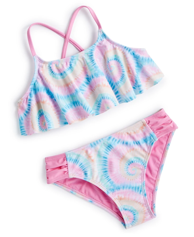 Breaking Waves Big Girls Hello Radiance Flounce Swimsuit, 2 Piece Set