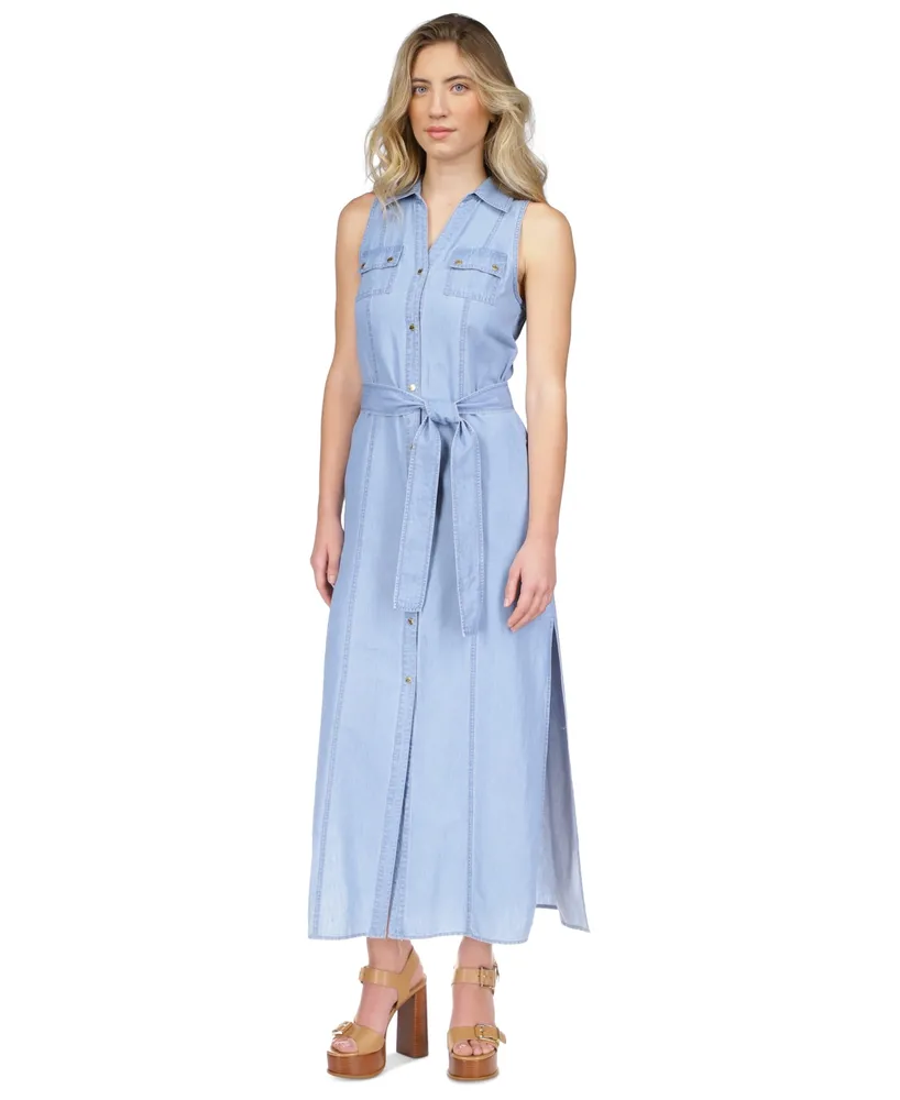 Michael Kors Petite Sleeveless Maxi Shirtdress