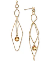 Citrine Openwork Orbital Geometric Drop Earrings (5/8 ct. t.w.) in 14k Gold-Plated Sterling Silver