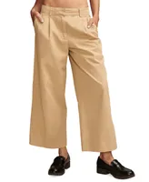 Lucky Brand Women's Pleated Cropped Wide-Leg Pants