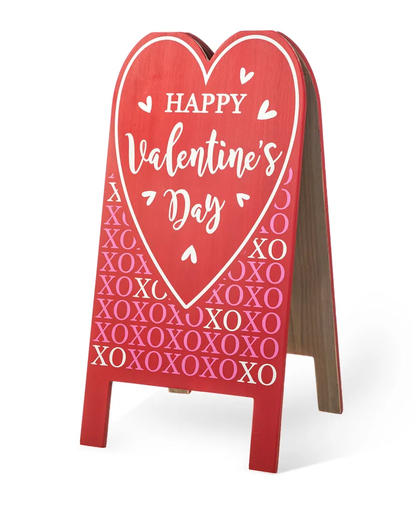 Glitzhome 24" H Valentine's Double Sided Wooden Easel Porch Decor