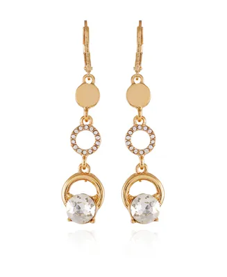 T Tahari Gold-Tone Linear Dangle Drop Statement Earrings