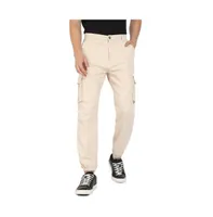 Campus Sutra Men's Beige Cuffed Hem Cargo Trousers