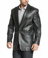 Bgsd Men One-Button Tuxedo Leather Blazer