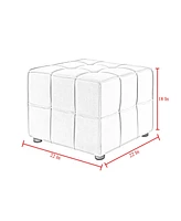 Loft Lyfe Nitudra Velvet Cube Ottoman