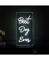 Jonathan Y Best Day Ever Contemporary Glam Acrylic Box Usb Operated Led Neon Light