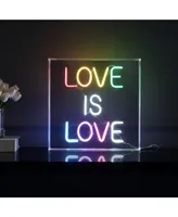 Love Is Love Square Contemporary Glam Acrylic Box Usb Operated Led Neon Light