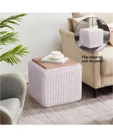 Loft Lyfe Mayla Cotton Yarn 3-in-1 Pouf/Ottoman