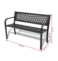 Patio Bench 46.5" Steel Black