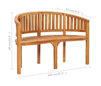 Banana Bench 47.2" Solid Teak Wood