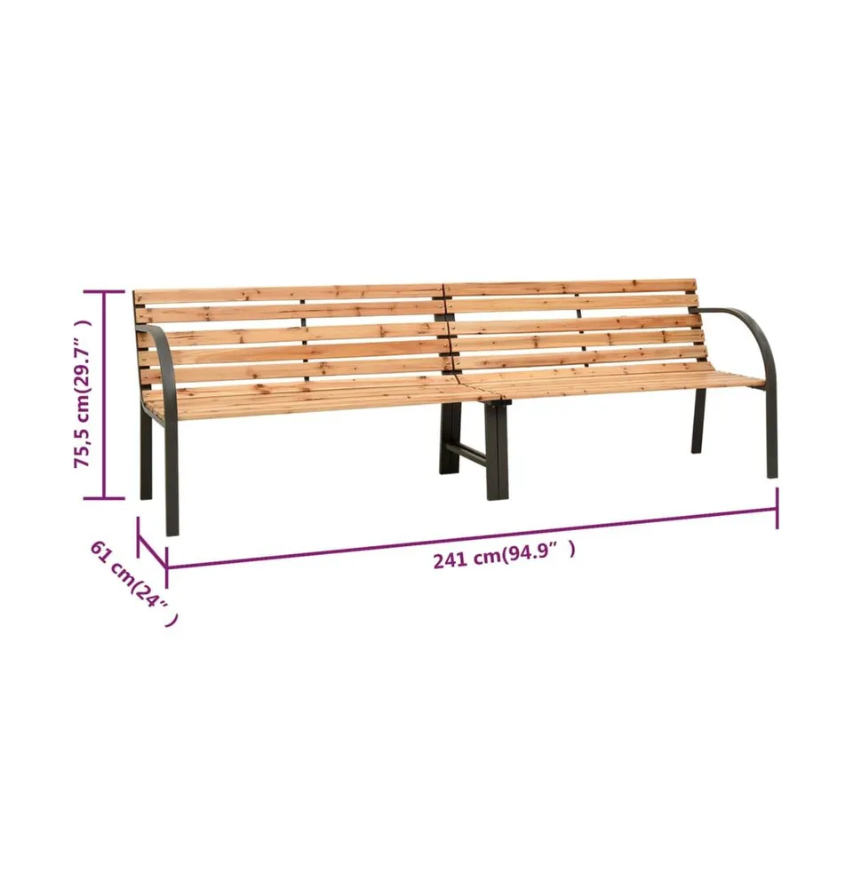 Twin Patio Bench 94.9" Chinese Fir Wood