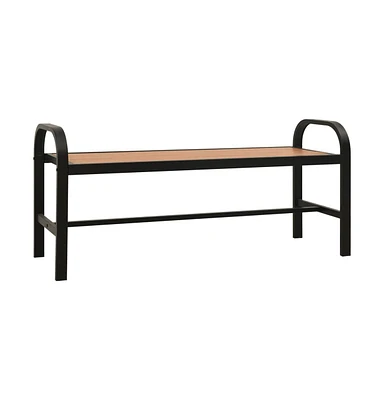 Patio Bench 49" Steel and Wpc Brown and Black