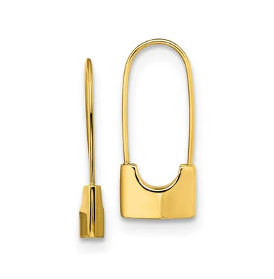 Chisel Stainless Steel Polished Yellow Ip-plated Lock Earrings
