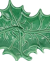 Lastra Evergreen Figural Holly Two-Leaf Platter