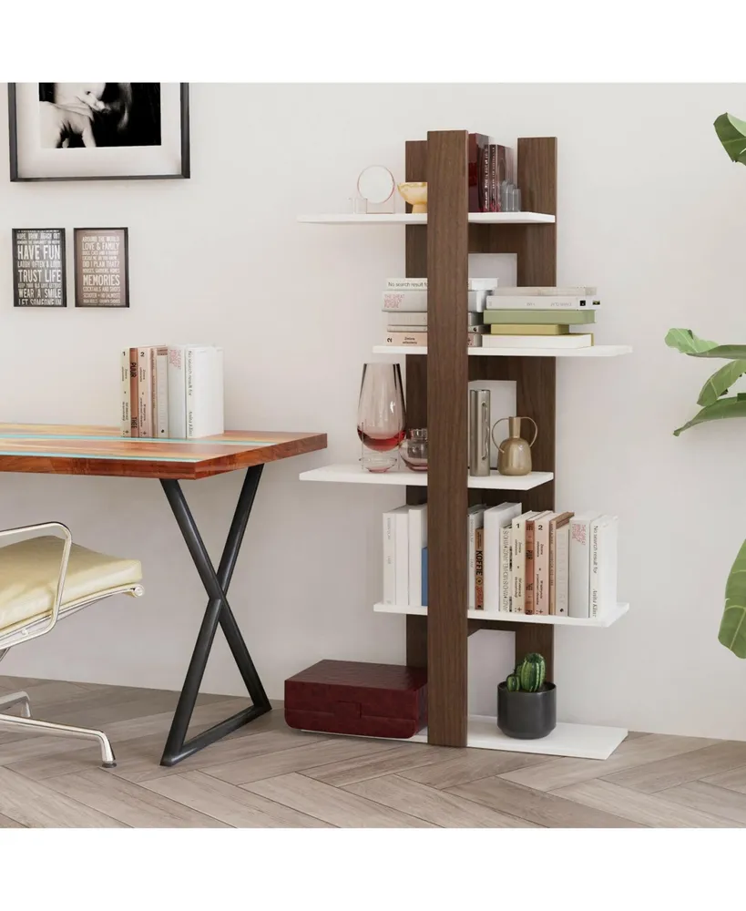 5-Tier Freestanding Bookshelf with Anti-Toppling Device