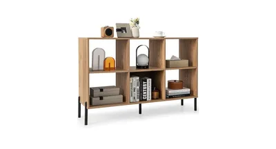 Open-Back Bookshelf with Drawer for Study
