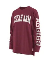 Women's Pressbox Maroon Texas A&M Aggies Two-Hit Canyon Long Sleeve T-shirt