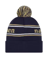 Men's New Era Navy Navy Midshipmen Marquee Cuffed Knit Hat with Pom