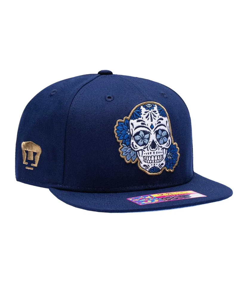 Men's Navy Pumas Me Da Mi Calaverita Snapback Hat