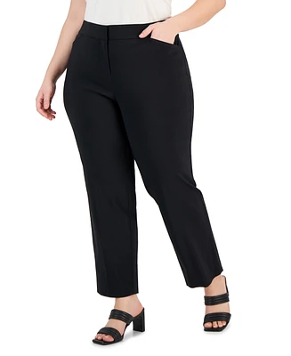 Jm Collection Plus Curvy-Fit Straight-Leg Pants, Created for Macy's