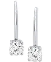 Forever Grown Diamonds Lab Grown Diamond Leverback Earrings (1/2 ct. t.w.) in Sterling Silver or 14K Gold-Plated Sterling Silver