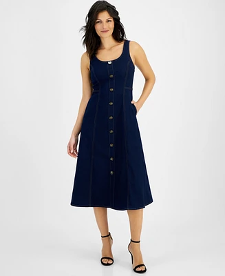 Anne Klein Women's Sleeveless Button-Front Dress