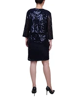 Ny Collection Petite Sequined Bolero Jacket and Dress Set, 2 Piece