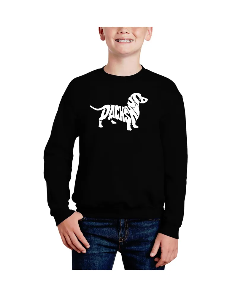 Dachshund - Big Boy's Word Art Crewneck Sweatshirt