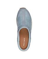 Easy Spirit Women's Travelport Casual Slip-on Mules - Light Blue Woven Multi