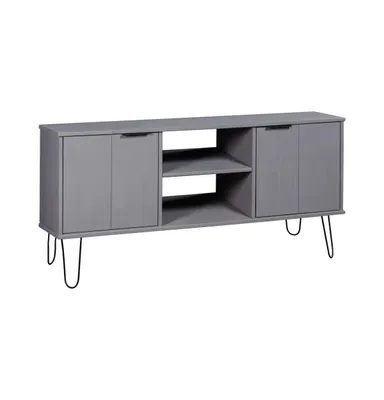 Tv Stand "New York" Gray Solid Pine Wood