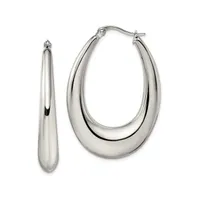 Chisel Stainless Steel Polished Teardrop Hoop Earrings