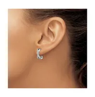 Chisel Stainless Steel Polished Crystals Hoop Earrings