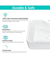 Aquaterior Rectangle Bathroom Vessel Sink Above Counter Porcelain Ceramic Basin