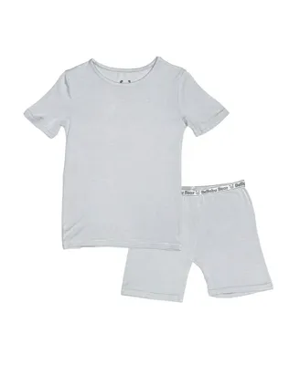 Bellabu Bear Unisex Cloud Grey Kids 2-Piece Short Sleeve & Shorts Pajama Set