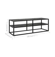 Tv Stand Black with Black Marble Glass 47.2"x15.7"x15.7"