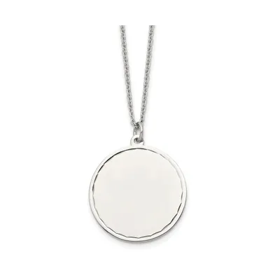 Chisel Engrave able Round Disc Pendant Cable Chain Necklace