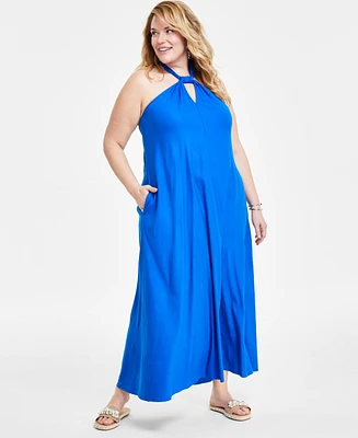I.n.c. International Concepts Plus Linen-Blend Maxi Dress, Created for Macy's