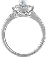 Diamond Oval Double Halo Engagement Ring (1 ct. t.w.) in 14k White Gold