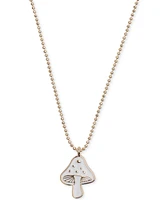 Lucky Brand Gold-Tone White Mushroom Pendant Necklace, 16" + 3" extender