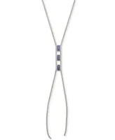 Lucky Brand Silver-Tone Triple Stone Lariat Necklace, 18" + 3" extender