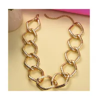 Sohi Women's Gold Metallic Chainlink Necklace