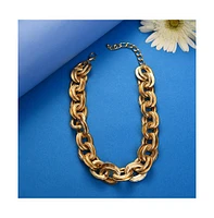 Sohi Women's Gold Metallic Chain-link Necklace