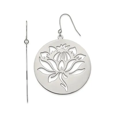 Chisel Stainless Steel Polished Flower Cut out Dangle Earrings