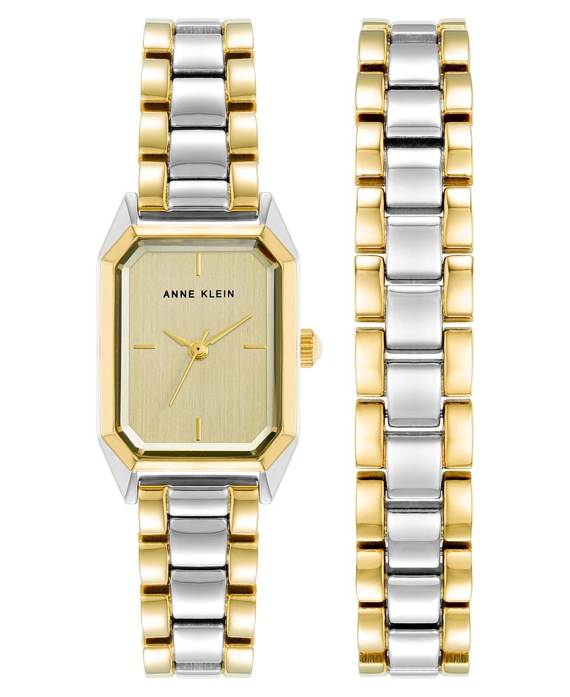 Anne Klein Women's Quartz Two-Tone Alloy Watch Set, 20.5mm - Two