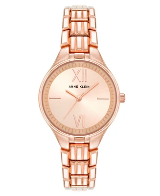 Anne Klein Women's Quartz Round Rose Gold-Tone Alloy Watch, 28mm