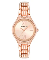 Anne Klein Women's Quartz Round Rose Gold-Tone Alloy Watch, 28mm - Rose Gold