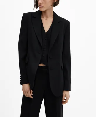 Mango Women's Straight-Fit Suit Blazer