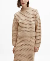 Mango Women's Openwork Details Knitted Jumper