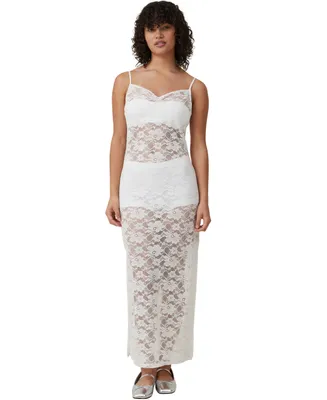 Cotton On Women's Lace Slip Maxi Dress