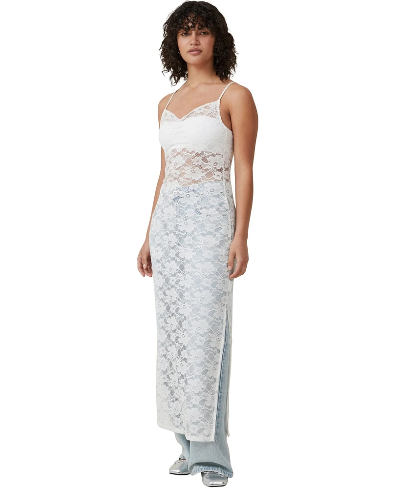 Cotton On Women's Lace Slip Maxi Dress